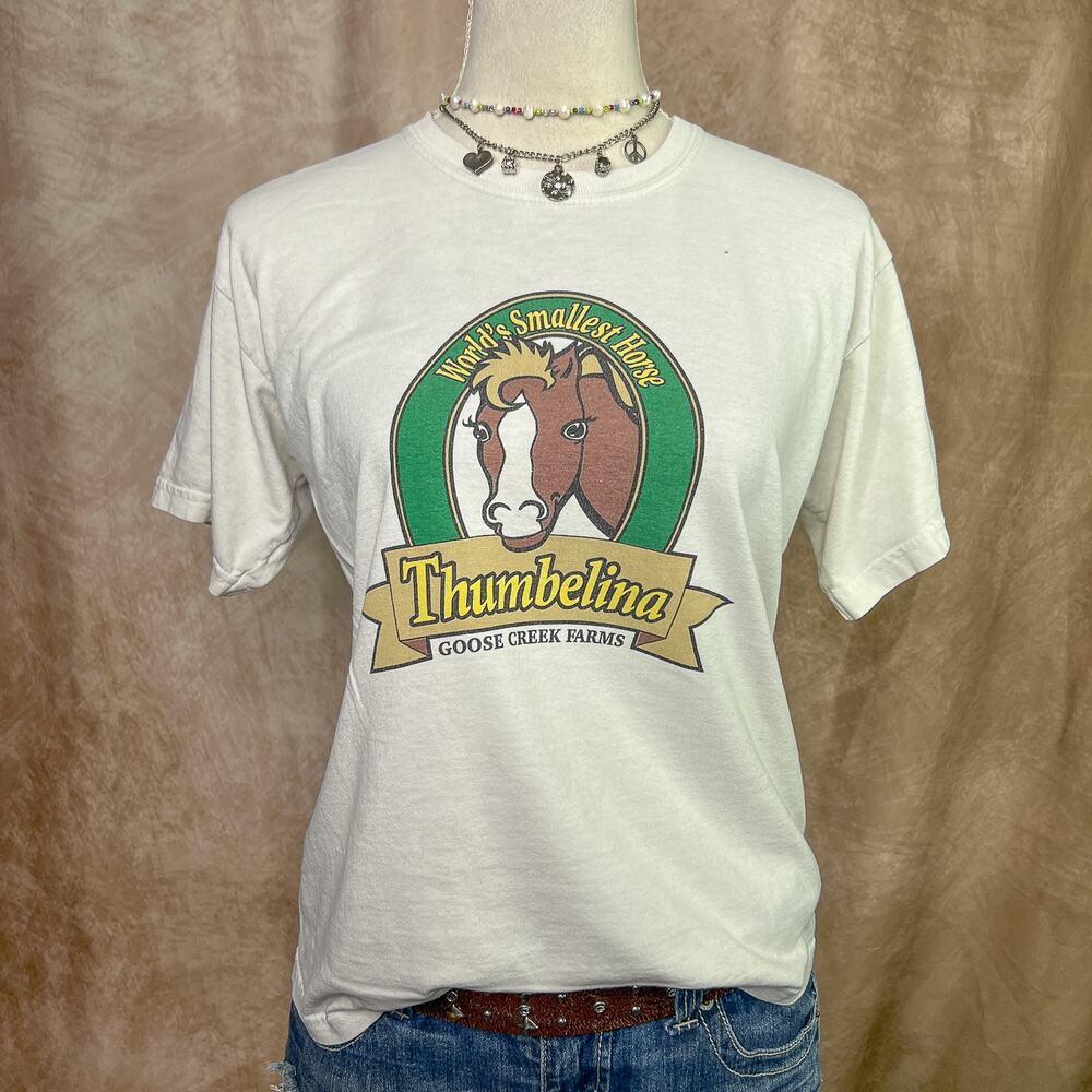 Thumbelina T-Shirt World's Smallest Horse Graphic Tee Vintage Y2K Farmhouse